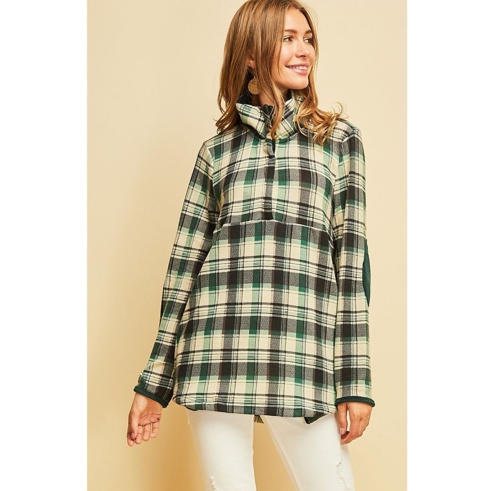 ✿❀ Green Plaid Pullover fleece  ❀✿ - Picture 3 of 8